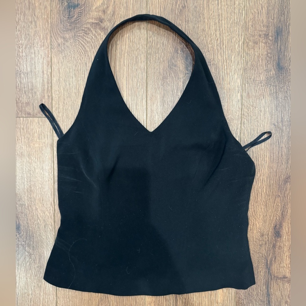 Vintage Black Halter Crop Top